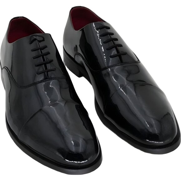 Carlos by Carlos Santana patent tuxedo cap-toe oxford shoes black 14M - Picture 1 of 6